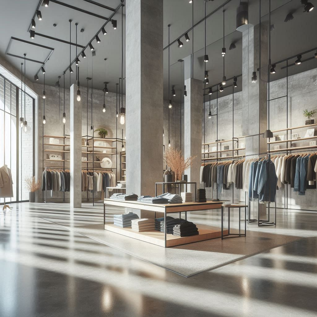 Polished screed floor in retail setting