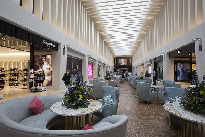 Designer shops in a shopping mall